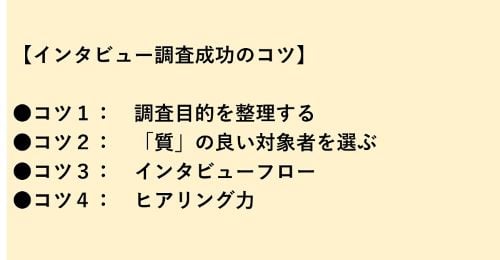 インタビュー調査成功のコツ